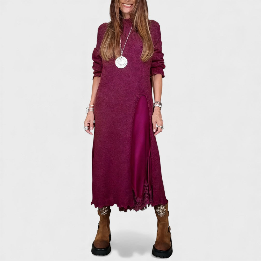 LENA | Set tricotat cu rochie fluidă