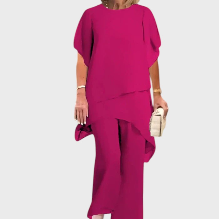 NICOLETA | Sacou cu pantaloni palazzo drapatați