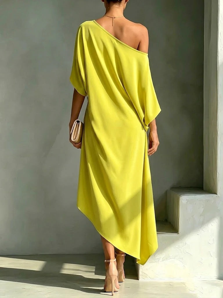 CAMILA | Rochie midi asimetrică elegantă